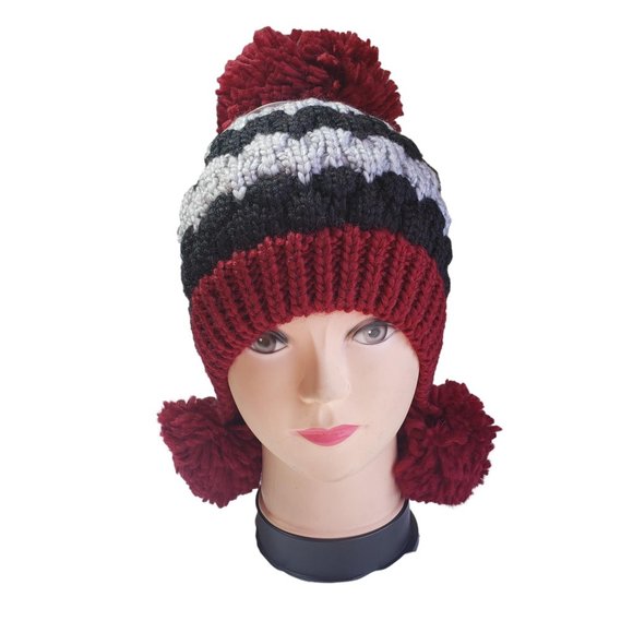 3 Hats For $15 Winter Clearance Knitted PomPom Ear Flap Warm Beanie Multicolor - Picture 2 of 16
